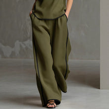 Load image into Gallery viewer, Women’s Sleeveless V-Neck Wide-Leg Pants Set