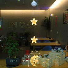 Load image into Gallery viewer, Christmas 3Pcs LED Star Hanging Lights For Home Decor Suction Cup Battery Powered