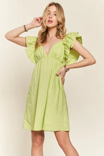 Load image into Gallery viewer, Smocked Back Ruffled Cap Sleeve Babydoll Dress For Summer – Feminine, Flattering, Comfortable, Playful Charm