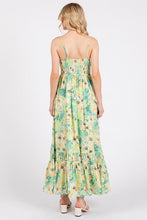 Load image into Gallery viewer, New Summer Floral Smocked Back Ruffled Hem Maxi Cami Dress – Bohemian Elegance, Feminine, Flowy, Comfortable, Effortlessly Chic