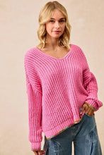 Load image into Gallery viewer, BiBi V-Neck Sweater with Colorful Trim