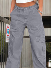 Load image into Gallery viewer, Women’s High Waisted Work Pants – Casual Wide Leg Cargo Trousers