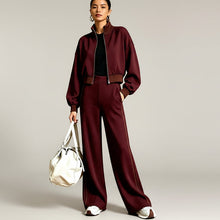 Load image into Gallery viewer, Women's Color-Block Ribbed Turtleneck Two-Piece Set