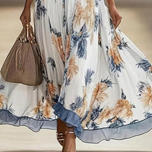 Load image into Gallery viewer, Women's Floral Print Maxi Dress With Deep V-Neck & Flare Sleeves