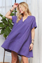 Load image into Gallery viewer, New Summer Tiered Notched Short Sleeve Dress For Women – Versatile, Elegant, Chic, Stylish, Comfortable & Fashionable
