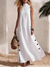 Load image into Gallery viewer, Sleeveless Midi Dress – Side Slits & Loose Fit
