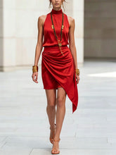 Load image into Gallery viewer, Women's Double-Layer Asymmetrical Hem Mini Skirt