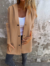 Load image into Gallery viewer, MANDOTOS Hooded Cardigan Single-Breasted Loose Red Jacket