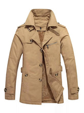 Load image into Gallery viewer, Men's Plus Size Button Up Long Sleeve Coat