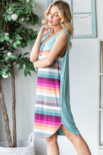 Load image into Gallery viewer, Full Size Striped Sleeveless V Neck Dress For Women – Timeless Striped V Neck Dress, Sophisticated Sleeveless Dress, Classic Striped Dress, Flattering V Neck Dress, Versatile Sleeveless Dress, Chic Striped Dress, Elegant V Neck Dress