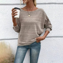Load image into Gallery viewer, Women’s Textured Round-Neck Long-Sleeve Pullover