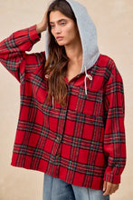 Load image into Gallery viewer, BiBi Brushed Plaid Hooded Jacket