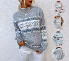 Load image into Gallery viewer, Women’s Snowflake Pullover Sweater — Cozy Winter Knit Top