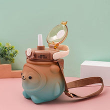 Load image into Gallery viewer, 800ML Water Bottle for Kids with Straw Mug Cup Bear Summer Outdoor Sport Plastic Girls School Cute Drinking Cup Bear Water Bottle with Straw and Strap Cute Water Bottles for Kids Drinking Water Bottles Portable Leak Proof