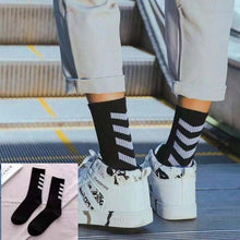 Load image into Gallery viewer, 1 Pair Brand New Fashion Pure Cotton Black White Crew Unisex Socks Sports High Skateboard Blaze Street Wear Happy Long Warm Winter And Autumn Socks For Men And Women