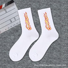 Load image into Gallery viewer, 1 Pair Brand New Fashion Pure Cotton Black White Crew Unisex Socks Sports High Skateboard Blaze Street Wear Happy Long Warm Winter And Autumn Socks For Men And Women