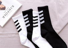 Load image into Gallery viewer, 1 Pair Brand New Fashion Pure Cotton Black White Crew Unisex Socks Sports High Skateboard Blaze Street Wear Happy Long Warm Winter And Autumn Socks For Men And Women