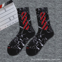 Load image into Gallery viewer, 1 Pair Brand New Fashion Pure Cotton Black White Crew Unisex Socks Sports High Skateboard Blaze Street Wear Happy Long Warm Winter And Autumn Socks For Men And Women