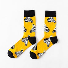 Load image into Gallery viewer, 1 Pair Creative Autumn Winter Unisex Pure Cotton Casual Socks Animals Zebra Shark Crocodile Socks Happy Funny Classic Socks For Men And Women