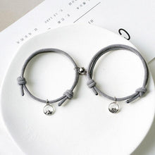 Load image into Gallery viewer, 1 Pair Magnet Couple Bracelets Fashion Simple Solid Color Couple Bracelet Pendants Weaving Bracelet Adjustable Mutual Attraction Weave Rope Braided Charm Pendants Bracelet With Magnetic Bells Vows Of Eternal Love Bracelet For Women Men Gift