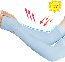 Load image into Gallery viewer, 1 Pair Unisex Cool Cycling Sleeve Sport Cooling Arm Sleeves Anti-sunburn Sunscreen UV Sports Fitness Sun Protection Arm Women Sleeves Cooling Arms Men Sports Safety Sleeves Long Soft Tennis Arm Cover