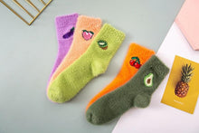 Load image into Gallery viewer, 1 pairs Thermal Fluffy Socks Autumn-Winter New Year Socks New Fashion Warm Avocado Cherry Eggplant Socks Warm Ankle Socks Winter Socks For Men And Women