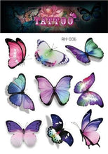Load image into Gallery viewer, 1 Pc Butterfly 3D Temporary Tattoo 52 Style Waterproof Butterfly Tattoos Stickers Temporary Colorful Design For Womens