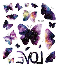 Load image into Gallery viewer, 1 Pc Butterfly 3D Temporary Tattoo 52 Style Waterproof Butterfly Tattoos Stickers Temporary Colorful Design For Womens