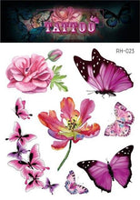 Load image into Gallery viewer, 1 Pc Butterfly 3D Temporary Tattoo 52 Style Waterproof Butterfly Tattoos Stickers Temporary Colorful Design For Womens