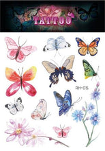 Load image into Gallery viewer, 1 Pc Butterfly 3D Temporary Tattoo 52 Style Waterproof Butterfly Tattoos Stickers Temporary Colorful Design For Womens