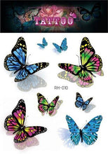 Load image into Gallery viewer, 1 Pc Butterfly 3D Temporary Tattoo 52 Style Waterproof Butterfly Tattoos Stickers Temporary Colorful Design For Womens