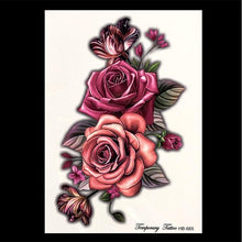 Load image into Gallery viewer, 1 Pcs Elegant Temporary Tattoos Stickers Rose Flowers Arm Shoulder Tattoo Waterproof Big Luxury Flower For Womens