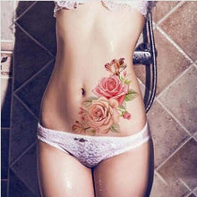 Load image into Gallery viewer, 1 Pcs Elegant Temporary Tattoos Stickers Rose Flowers Arm Shoulder Tattoo Waterproof Big Luxury Flower For Womens