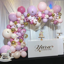 Load image into Gallery viewer, 1 Set Pink Purple Chrome Rose Gold Balloon Garland With Butterfly Stickers Arch Kit For Birthday Wedding Party Decorations