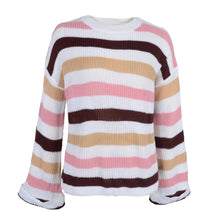 Load image into Gallery viewer, Striped Bell Sleeve Light Sweater