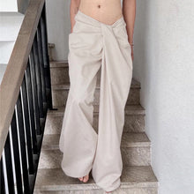 Load image into Gallery viewer, Loose Low Waist Regular Pleated Casual Pants