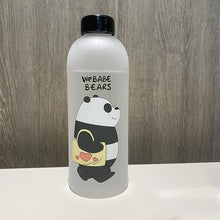 Load image into Gallery viewer, 1000ml Water Bottles Cute Panda Bear Cup With Straw Transparent Cartoon Water Bottle Drinkware Frosted Cup Leak-proof Plastic Straw Cartoon Frosted Leak Proof Panda Bear Pattern Transparent Water Cup Sports Drink Water Bottle
