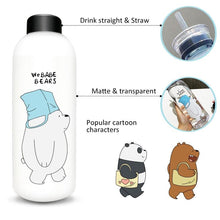 Load image into Gallery viewer, 1000ml Water Bottles Cute Panda Bear Cup With Straw Transparent Cartoon Water Bottle Drinkware Frosted Cup Leak-proof Plastic Straw Cartoon Frosted Leak Proof Panda Bear Pattern Transparent Water Cup Sports Drink Water Bottle