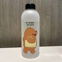 Load image into Gallery viewer, 1000ml Water Bottles Cute Panda Bear Cup With Straw Transparent Cartoon Water Bottle Drinkware Frosted Cup Leak-proof Plastic Straw Cartoon Frosted Leak Proof Panda Bear Pattern Transparent Water Cup Sports Drink Water Bottle