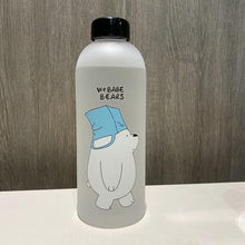 Load image into Gallery viewer, 1000ml Water Bottles Cute Panda Bear Cup With Straw Transparent Cartoon Water Bottle Drinkware Frosted Cup Leak-proof Plastic Straw Cartoon Frosted Leak Proof Panda Bear Pattern Transparent Water Cup Sports Drink Water Bottle