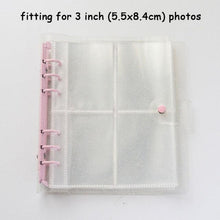 Load image into Gallery viewer, 100/200 Pockets Photo Album 3/5 inches Mini Picture Case Name Card Storage Collect Book Photocard Shiny Clear 6-Ring Binder Cover Refillable Notebook Photo Album