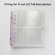 Load image into Gallery viewer, 100/200 Pockets Photo Album 3/5 inches Mini Picture Case Name Card Storage Collect Book Photocard Shiny Clear 6-Ring Binder Cover Refillable Notebook Photo Album