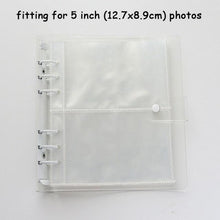 Load image into Gallery viewer, 100/200 Pockets Photo Album 3/5 inches Mini Picture Case Name Card Storage Collect Book Photocard Shiny Clear 6-Ring Binder Cover Refillable Notebook Photo Album