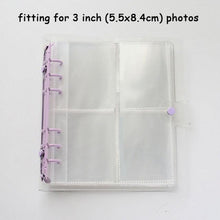 Load image into Gallery viewer, 100/200 Pockets Photo Album 3/5 inches Mini Picture Case Name Card Storage Collect Book Photocard Shiny Clear 6-Ring Binder Cover Refillable Notebook Photo Album