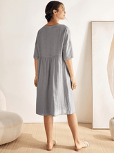 Load image into Gallery viewer, 100% Linen A-Line Midi Dress VALENCIA