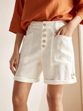Load image into Gallery viewer, Linen Button-Fly Quarter Shorts LUCY