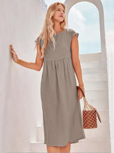 Load image into Gallery viewer, Linen Striped Cap Sleeve Washed Maxi Dress JOAN