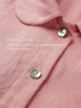 Load image into Gallery viewer, 100% Linen Peter Pan Collar 3/4 Sleeve Shirt ASTRID