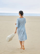 Load image into Gallery viewer, 100% Linen A-Line Midi Dress VALENCIA