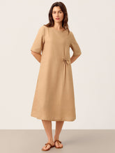 Load image into Gallery viewer, 100% Linen Side-Gathered Bow Maxi Dress ESMERALDA